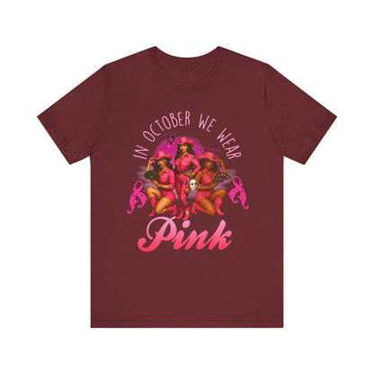 In October We Wear Pink Shirt – Western Cowgirl Breast Cancer Awareness Tee