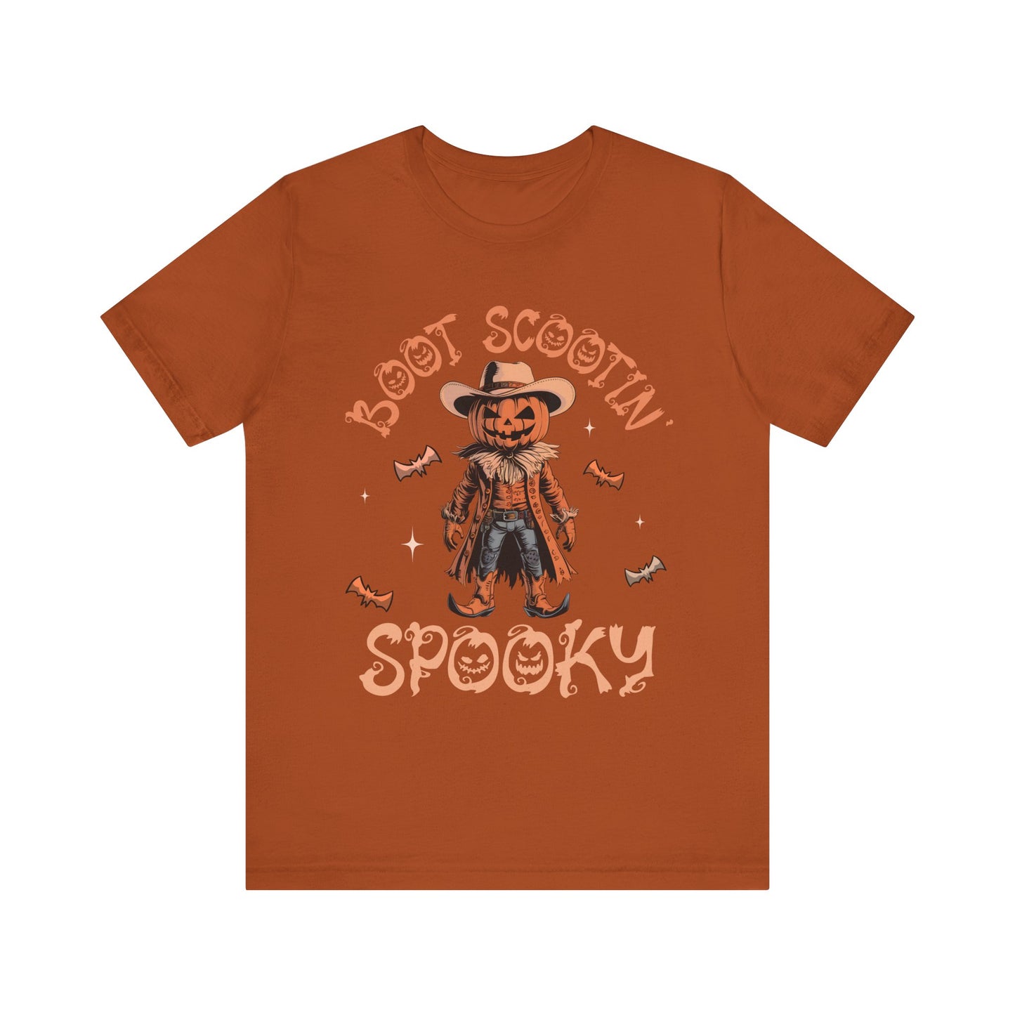 Boot Scootin’ Spooky Shirt – Funny Cowboy Pumpkin Head Western Halloween Tee