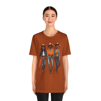 Black Cowgirl Shirt – Western Rodeo Tee with Melanin Pride & Texas Cowgirl Graphic