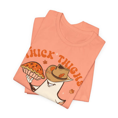 Thick Thighs Pumpkin Pies Shirt – Funny Howdy Ghost Western Halloween Tee