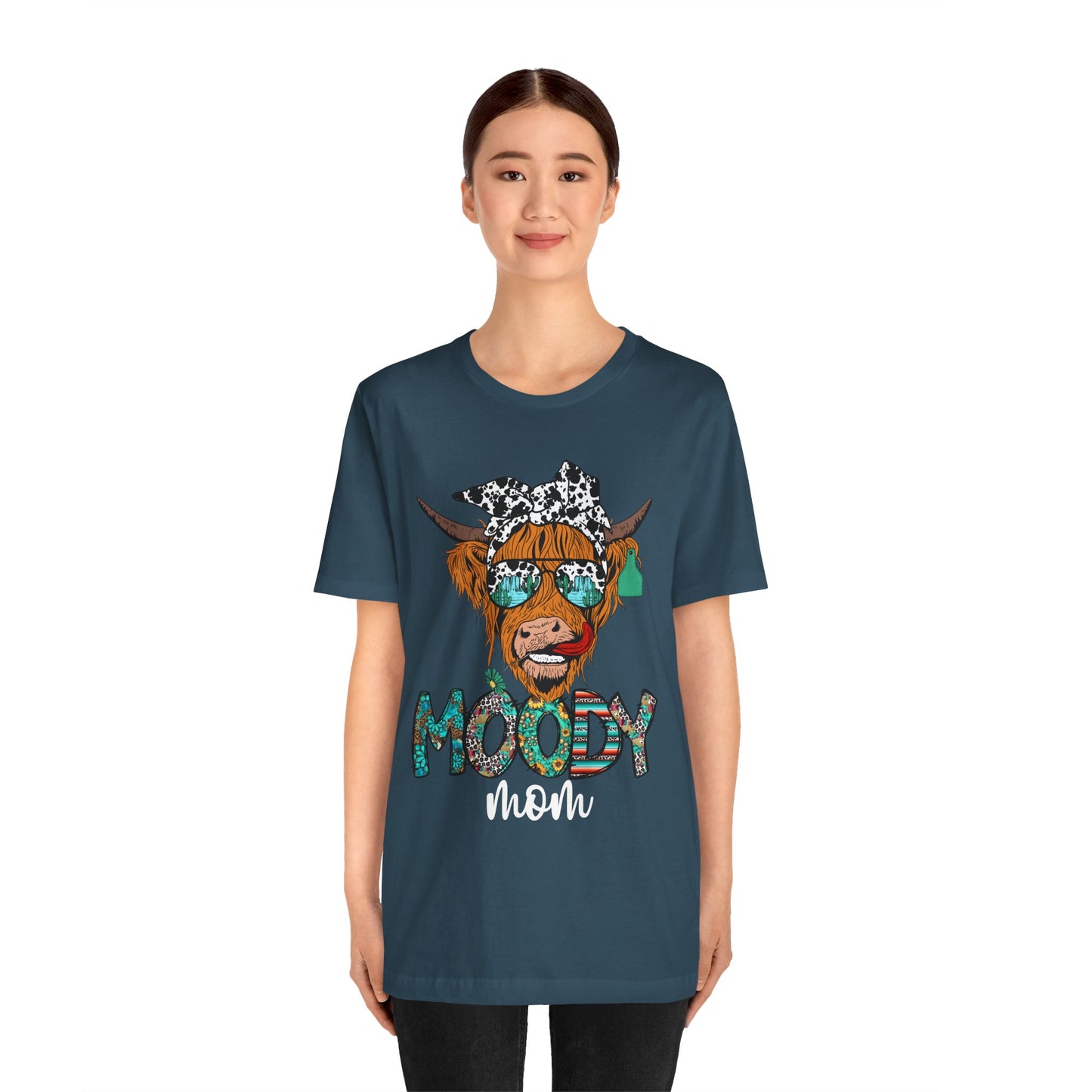 Western Moody Mom Shirt – Highland Cow Sunglasses Country Life Ranch Vibe Tee