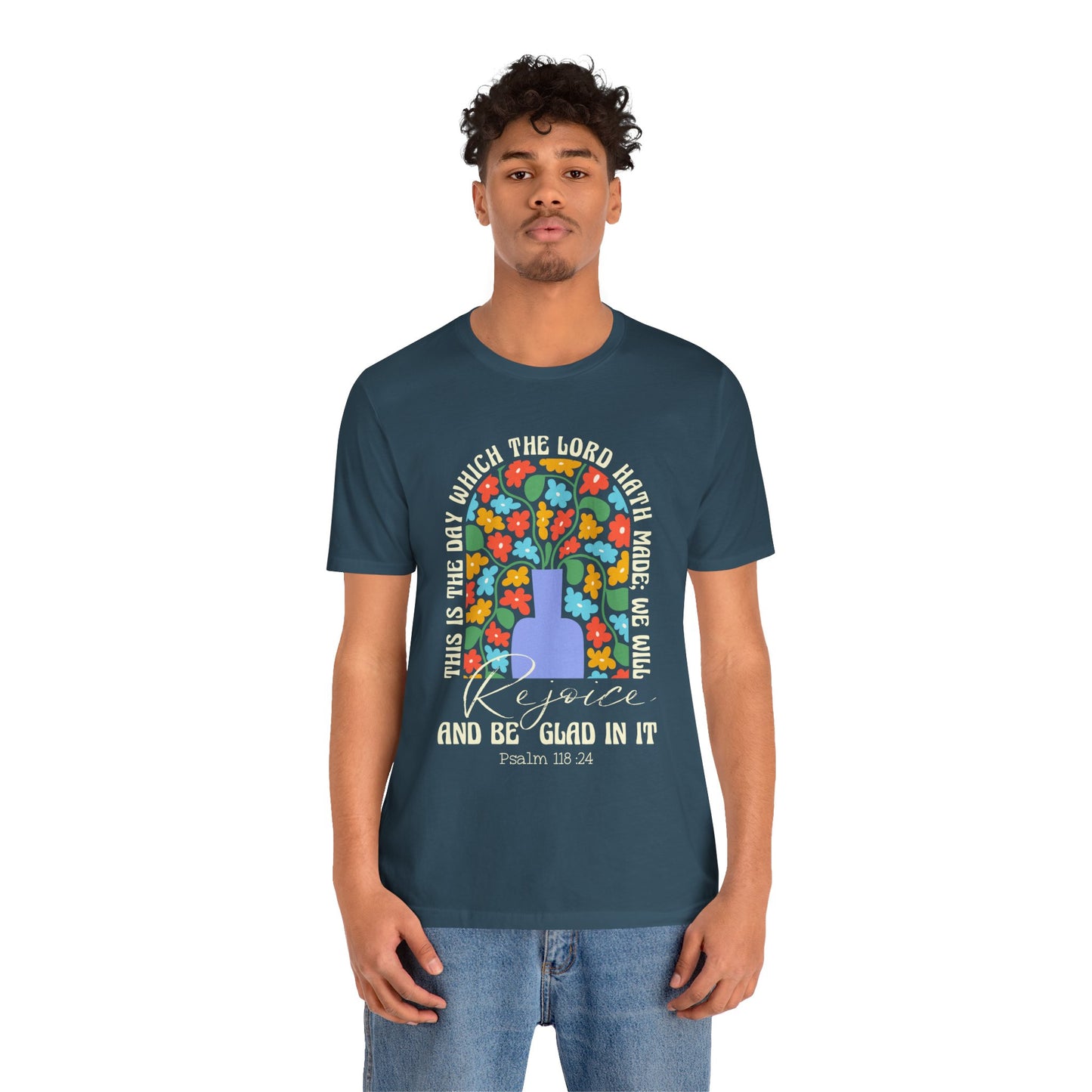 Rejoice and Be Glad In It Shirt – Boho Floral Christian Psalm 118:24 Faith Tee