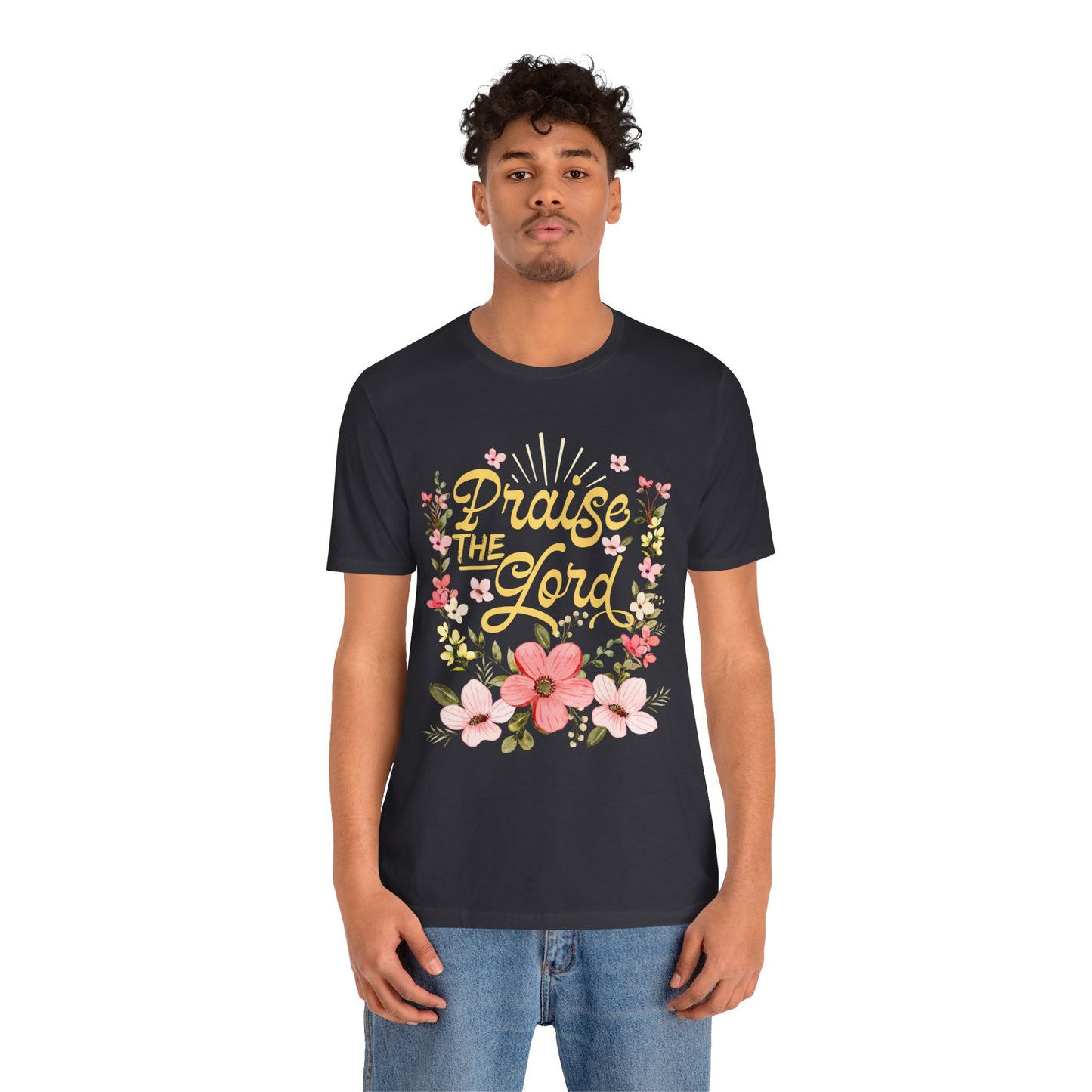 Praise the Lord Shirt – Christian Worship Groovy Retro Daisy Floral Faith Tee