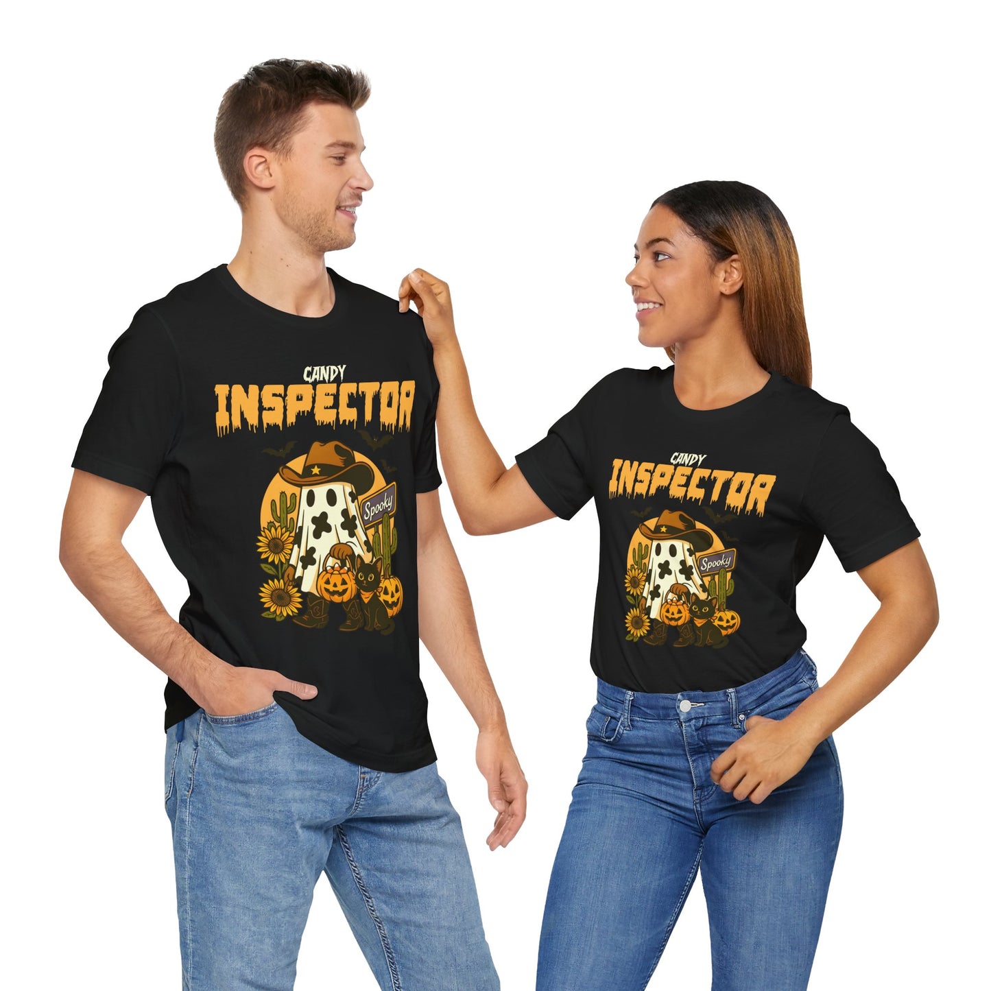 Candy Inspector Shirt – Western Ghost Cowboy Halloween Trick-or-Treat Tee