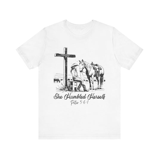 She Humbled Herself Shirt – Christian Faith Western Rodeo Country Tee