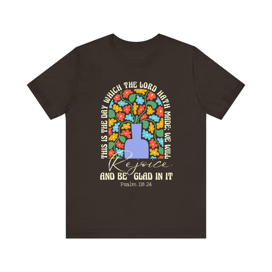 Rejoice and Be Glad In It Shirt – Boho Floral Christian Psalm 118:24 Faith Tee