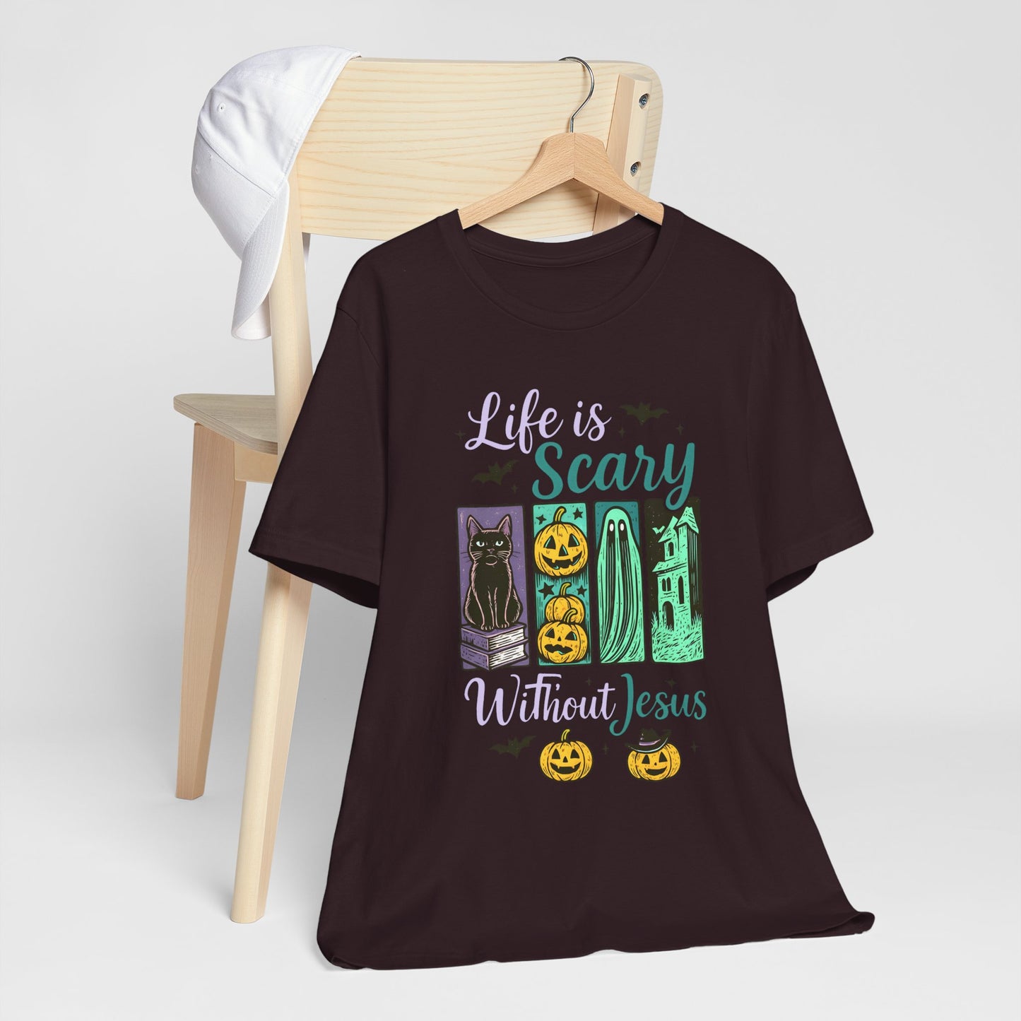 Life Is Scary Without Jesus Shirt – Christian Retro Halloween Faith Tee