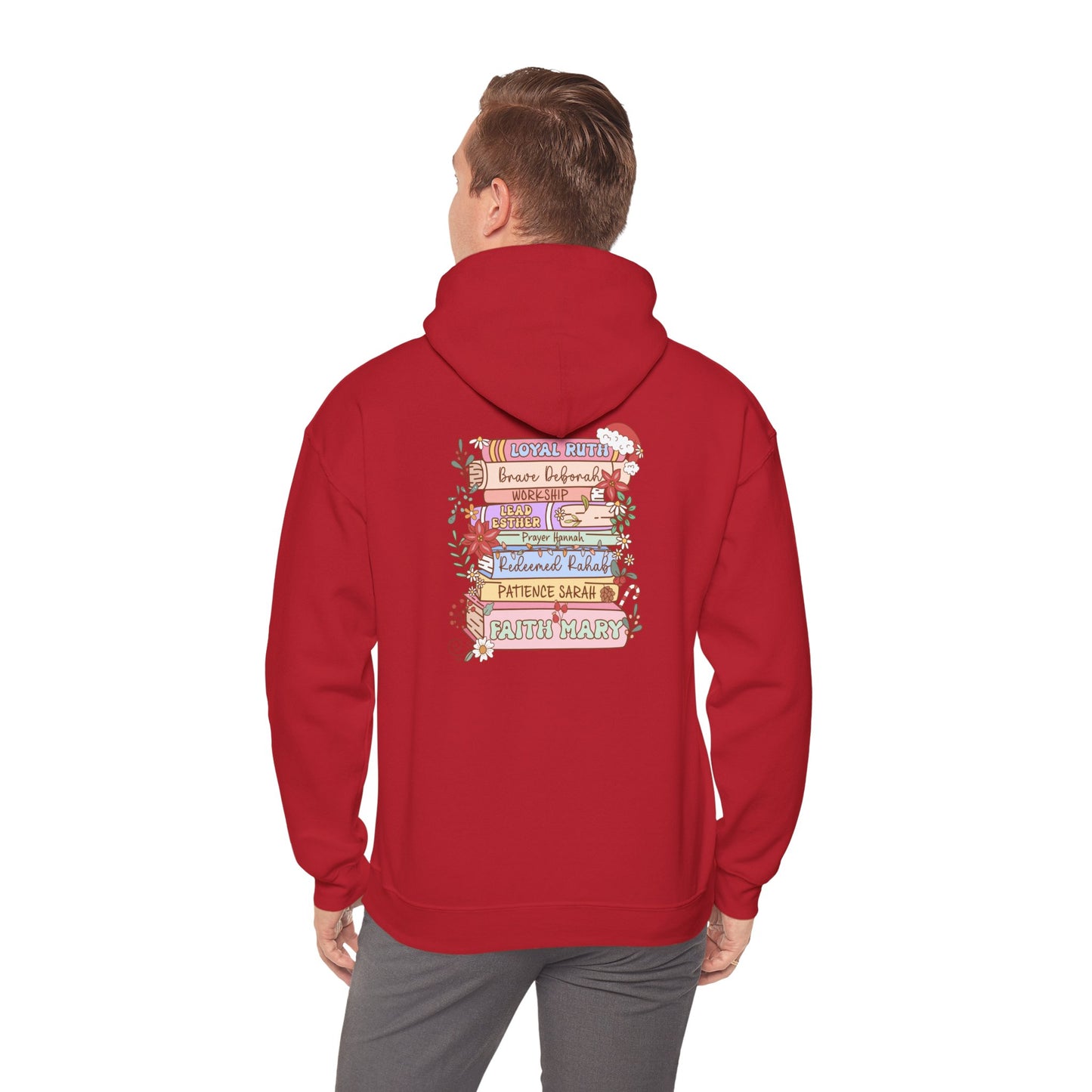 Christmas Bible Verse Hoodie – Christian Faith Jesus Book & Flowers Holiday Pullover