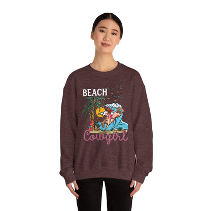 Beach Cowgirl Sweatshirt – Tropical Palm Tree Western Rodeo Texas Pullover