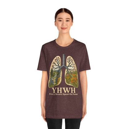 YHWH Every Breath Speaks His Name Shirt – Christian Forest Lungs Tee