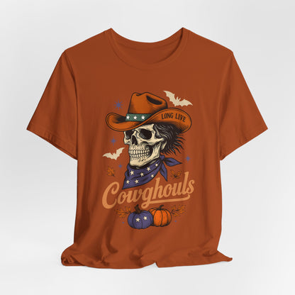 Cowghouls Shirt – Long Live Halloween Skeleton Cowboy Western Ghost Tee