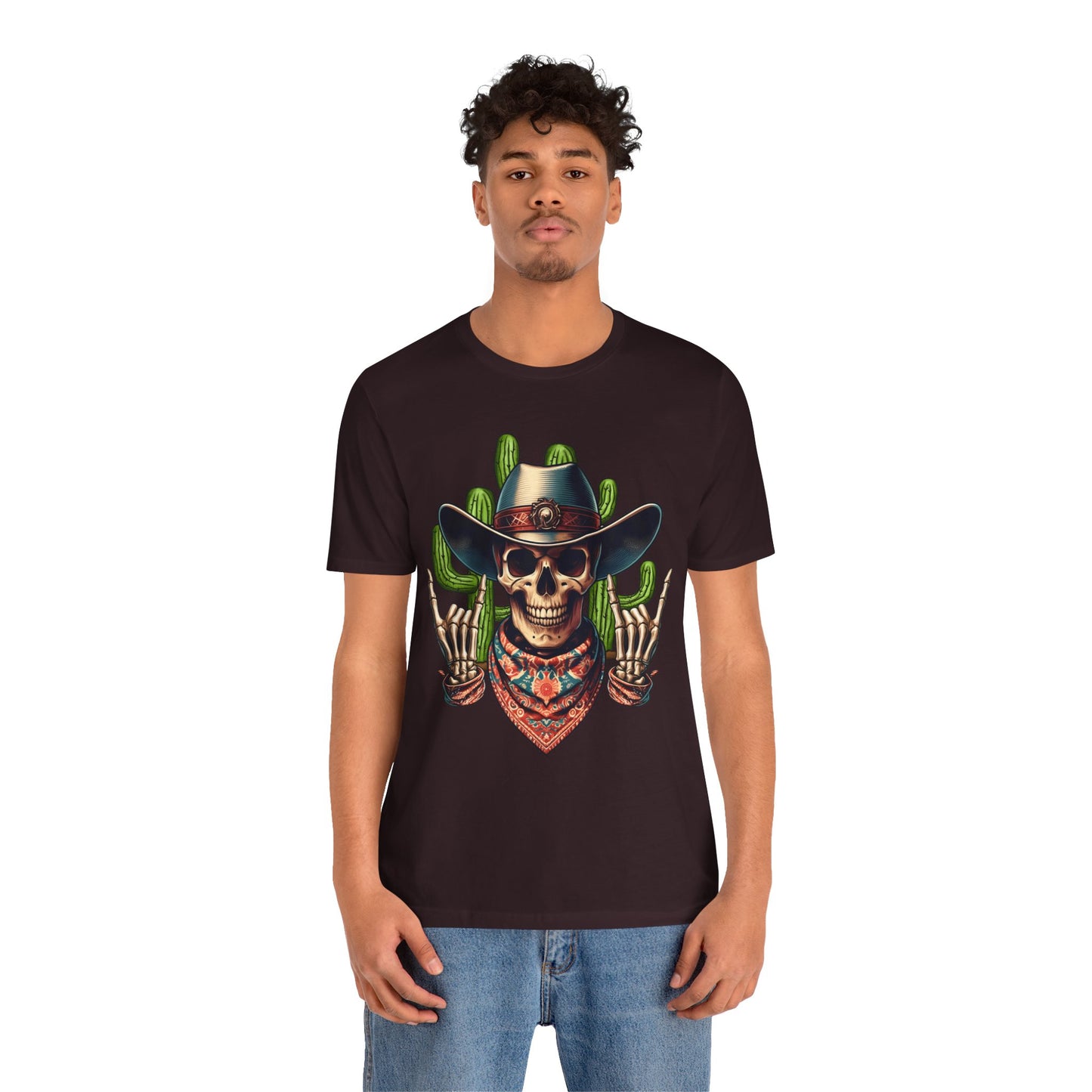 Skeleton Cowboy Howdy Shirt – Rock Hand Skull Western Rodeo Texas Tee