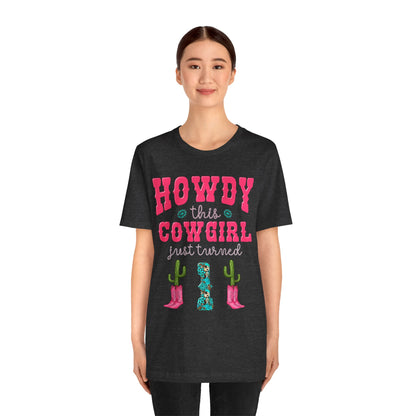 Howdy This Cowgirl Just Turned 1 Shirt – Western First Birthday Girl Rodeo Party Tee