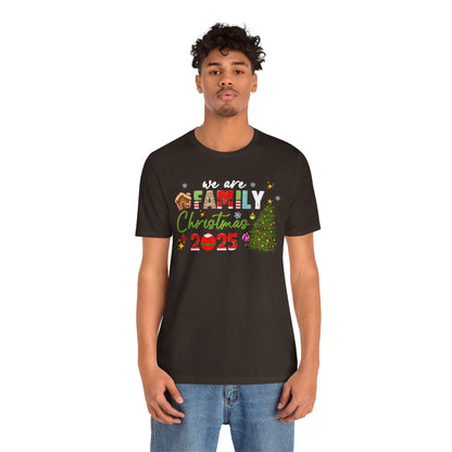 We Are Family Christmas Shirt – Matching Holiday Tee with Christmas Tree Lights