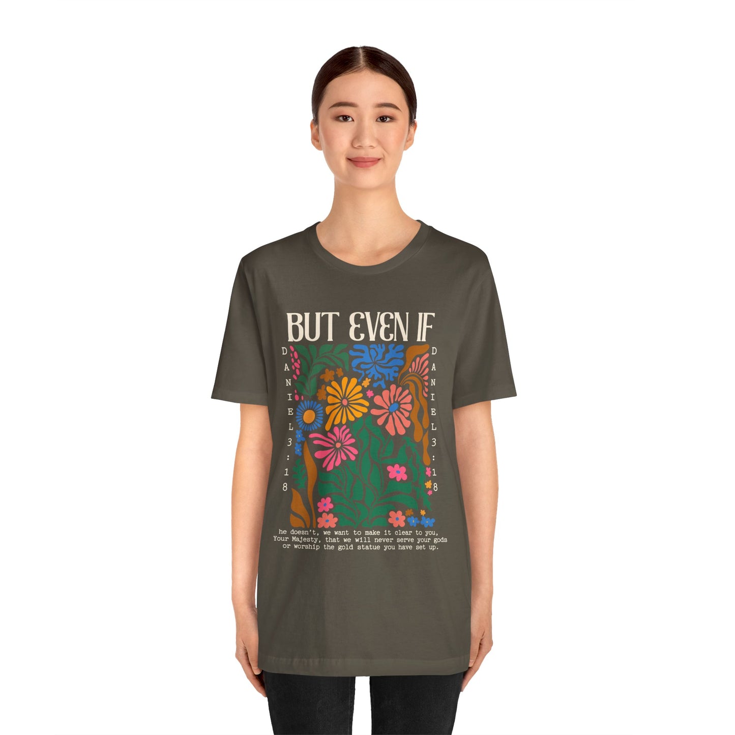 But Even If Shirt – Retro Boho Flowers Christian Jesus Bible Verse Tee