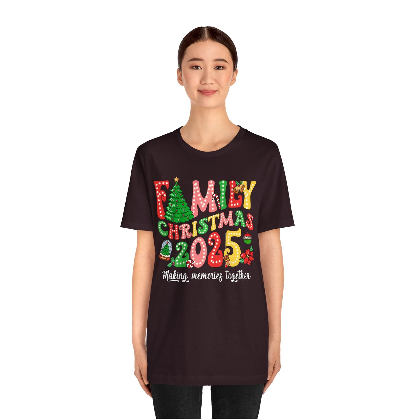 Family Christmas 2025 Shirt – Retro Groovy Xmas Lights Matching Holiday Tee