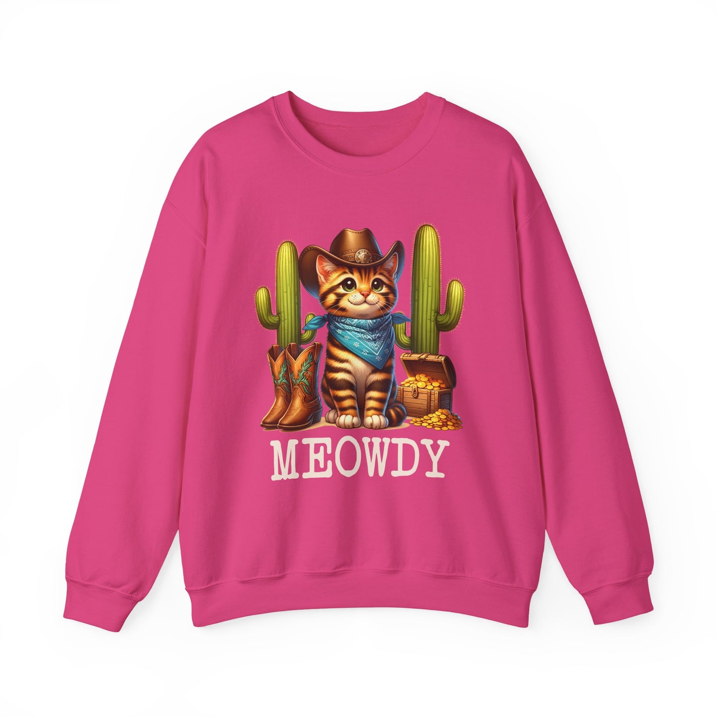 Meowdy Cowboy Cat Sweatshirt – Western Howdy Southern Country Cactus Pullover