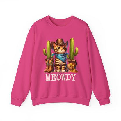 Meowdy Cowboy Cat Sweatshirt – Western Howdy Southern Country Cactus Pullover