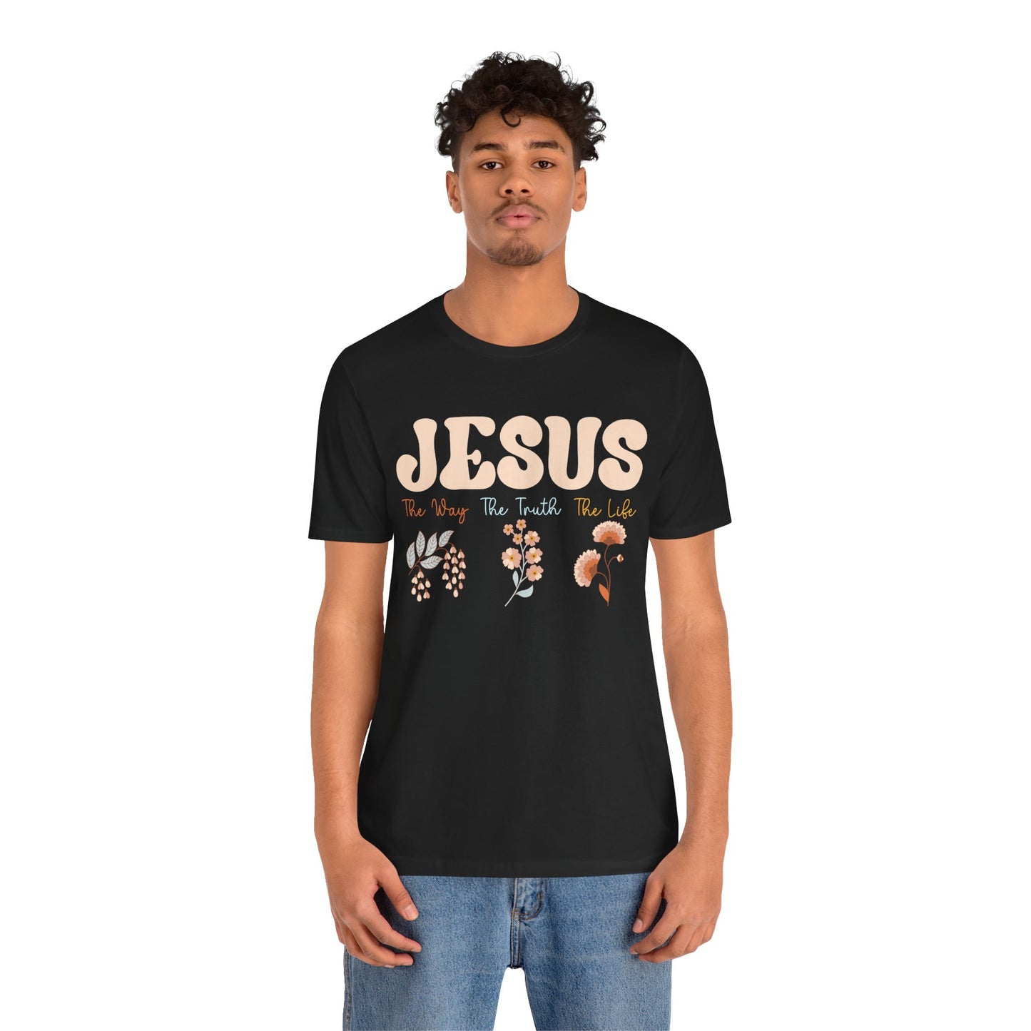 Jesus The Way The Truth The Life Shirt – Groovy Floral John 14:6 Christian Tee