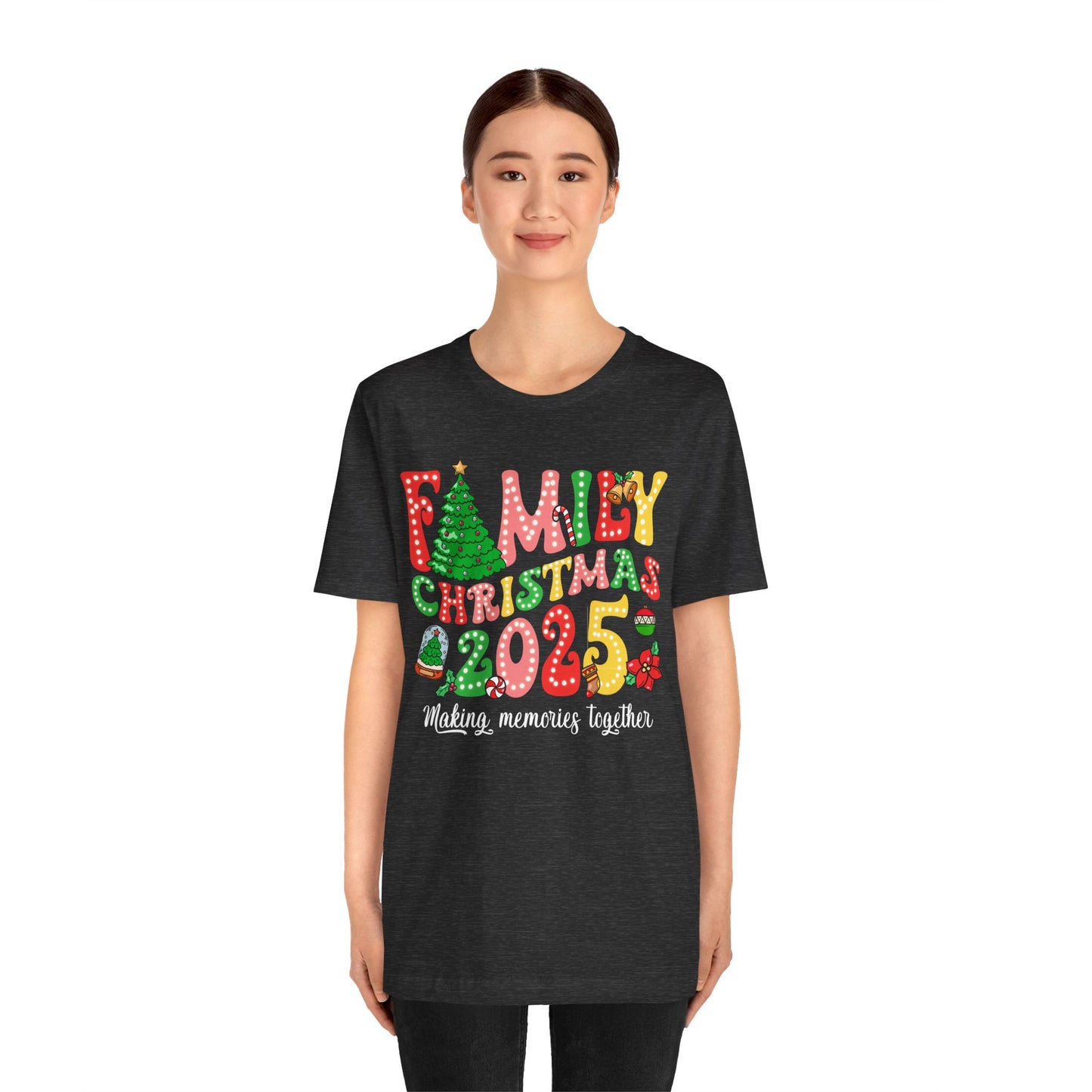 Family Christmas 2025 Shirt – Retro Groovy Xmas Lights Matching Holiday Tee