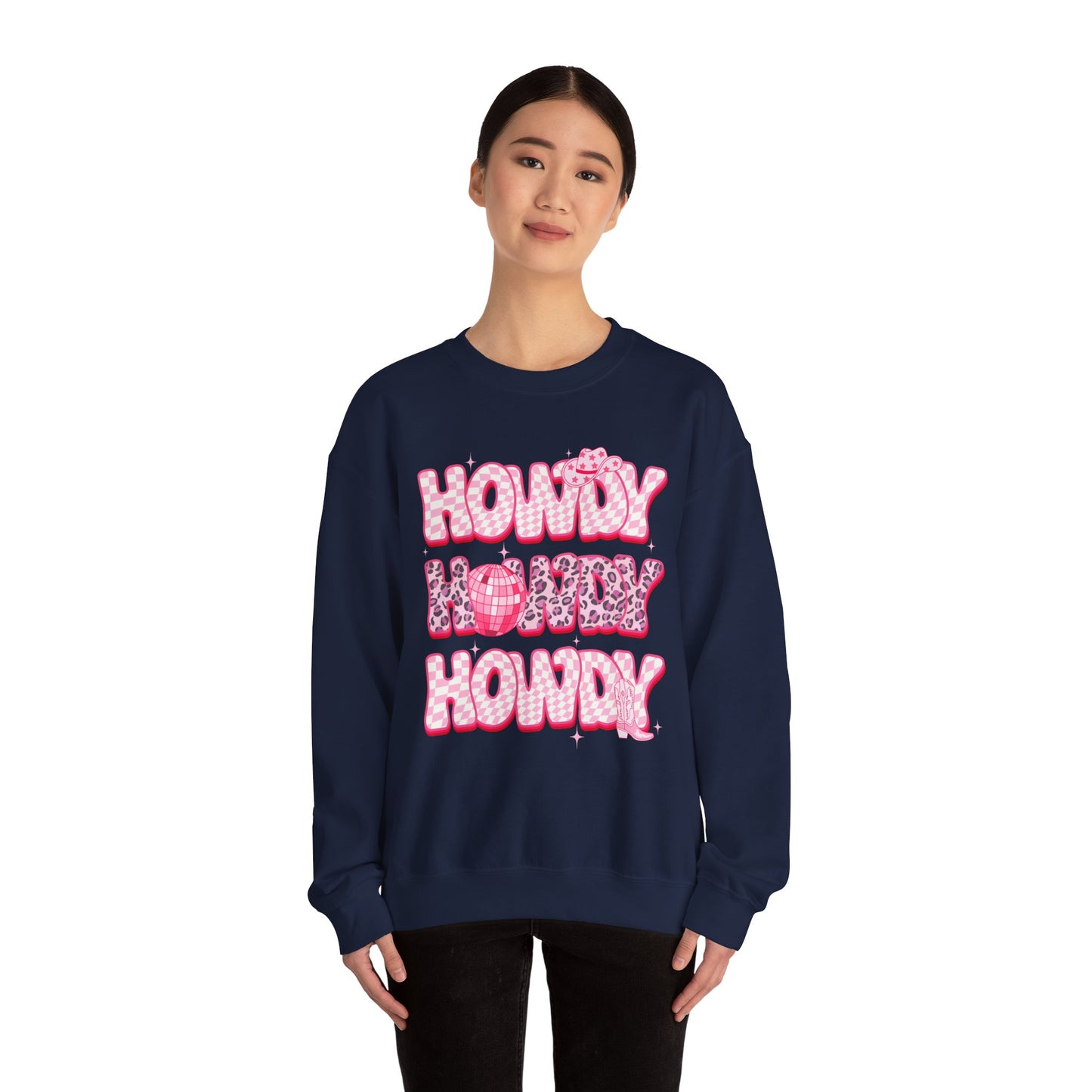 Disco Howdy Cowgirl Sweatshirt – Pink Leopard Western Rodeo Country Pullover