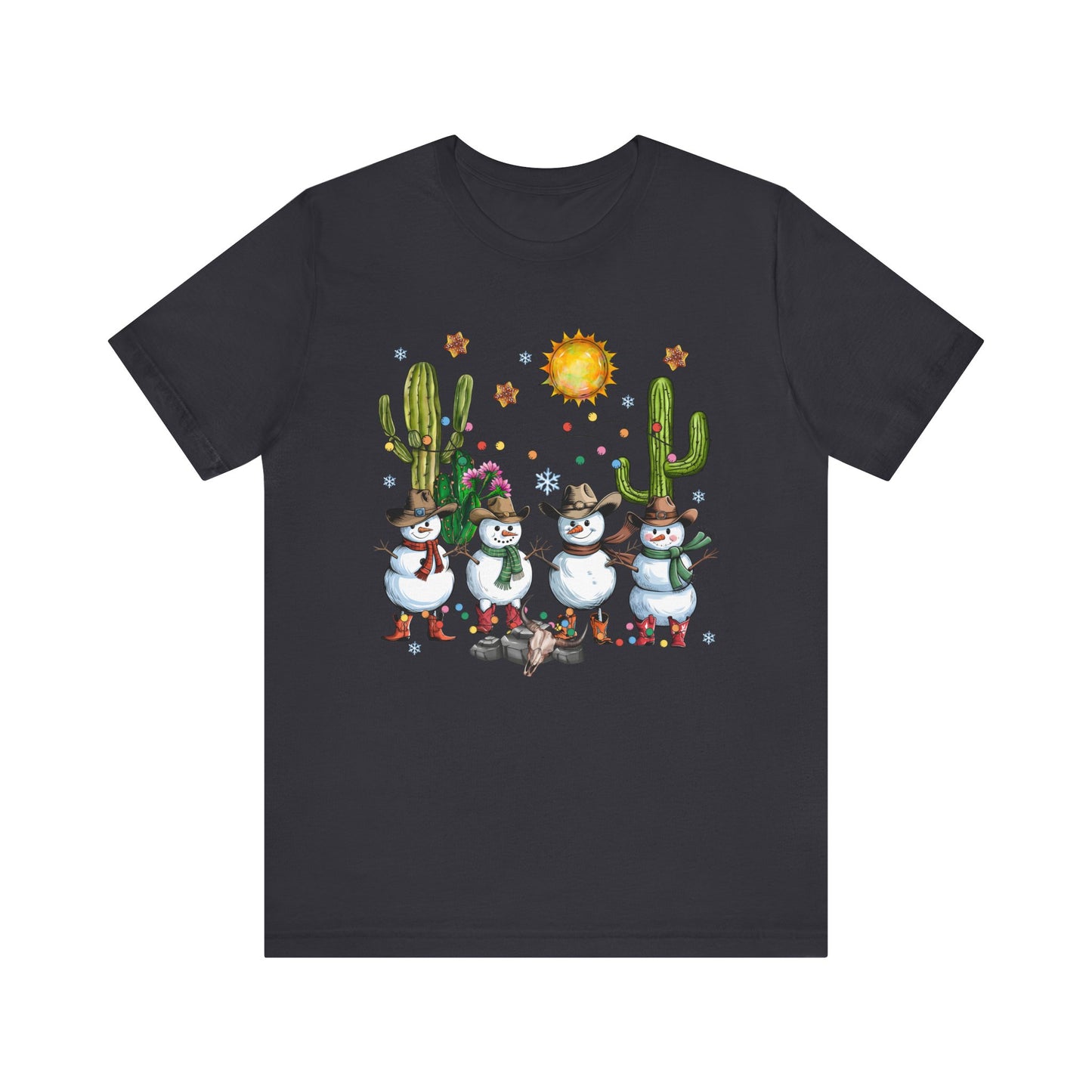 Snowman Cowboy Christmas Shirt – Western Howdy Holiday Tee for Kids & Boys