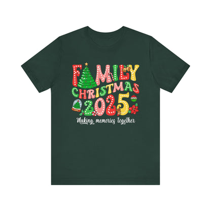 Family Christmas 2025 Shirt – Retro Groovy Xmas Lights Matching Holiday Tee