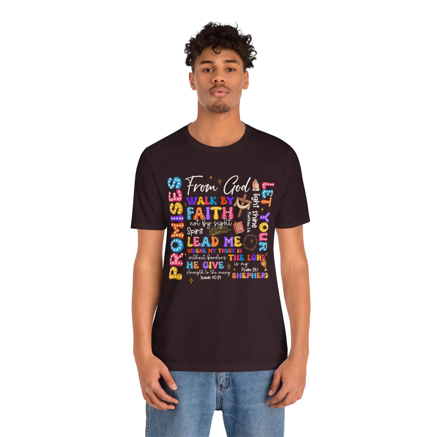Walk by Faith Not by Sight Shirt – Christian 2 Corinthians 5:7 Groovy Scripture Tee