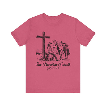 She Humbled Herself Shirt – Christian Faith Western Rodeo Country Tee