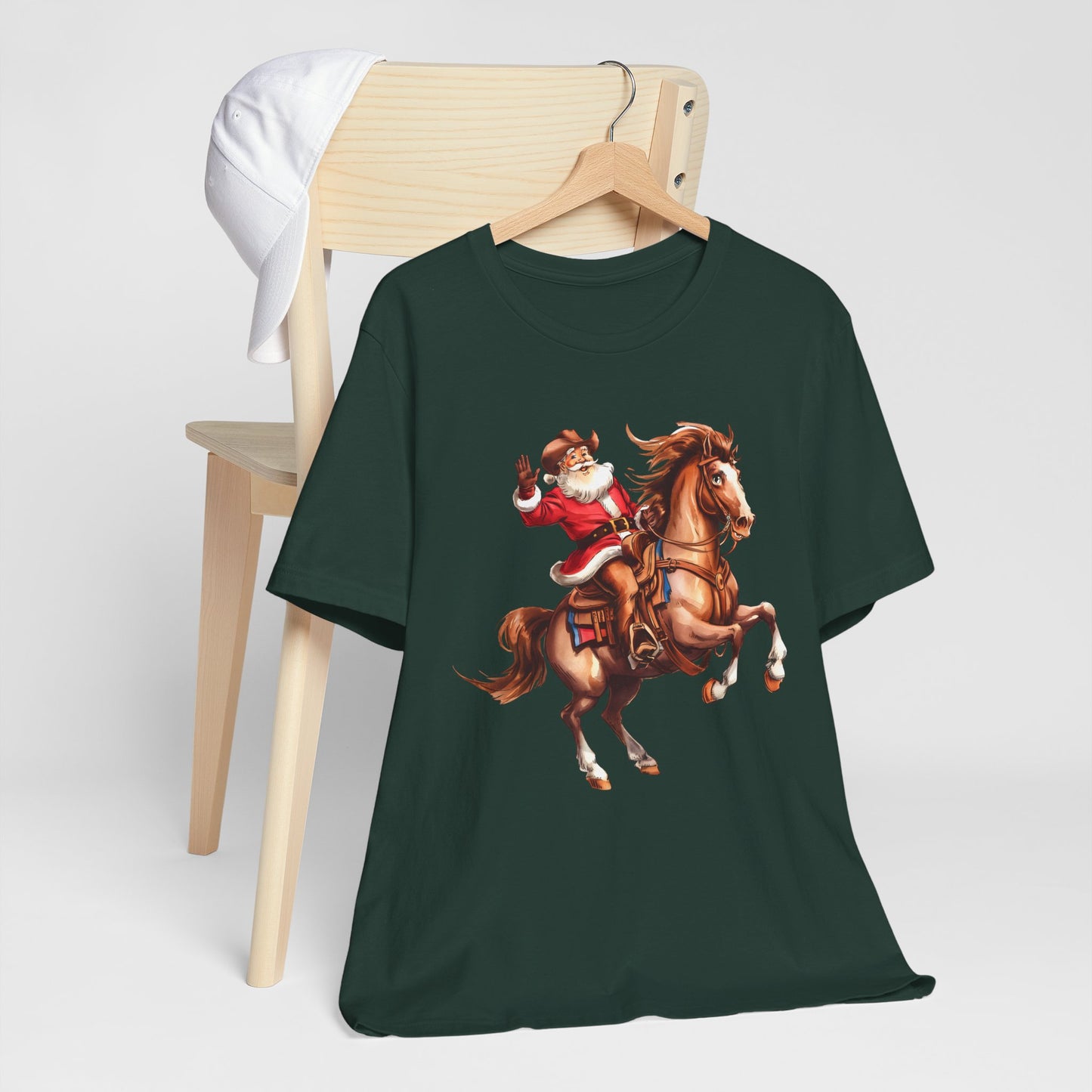 Cowboy Santa on Bucking Horse Shirt – Funny Western Rodeo Christmas Tee