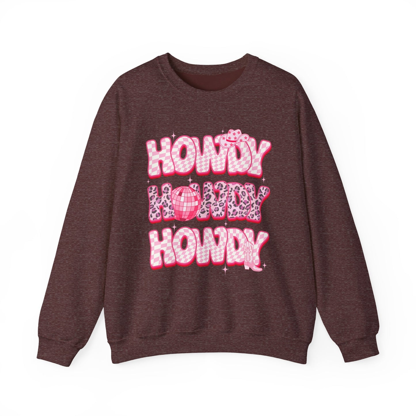 Disco Howdy Cowgirl Sweatshirt – Pink Leopard Western Rodeo Country Pullover