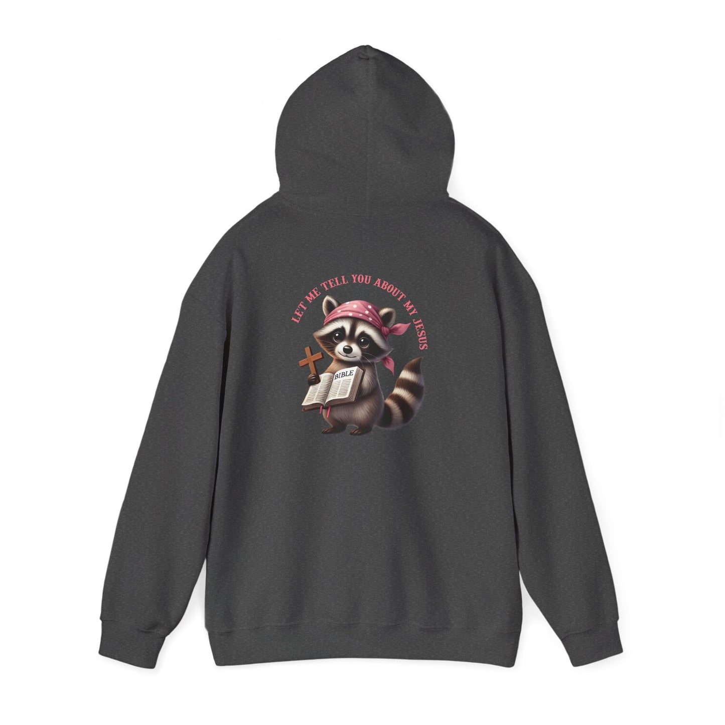 Let Me Tell You About My Jesus Hoodie – Cute Raccoon Bible Christian Pullover