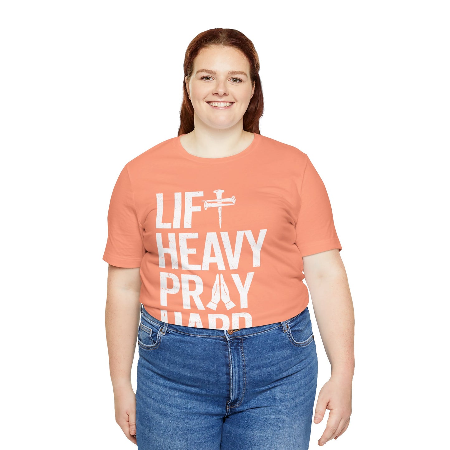 Lift Heavy Pray Hard Cross Nails Trendy Christ Gym Vintage T-Shirt