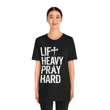 Lift Heavy Pray Hard Cross Nails Trendy Christ Gym Vintage T-Shirt
