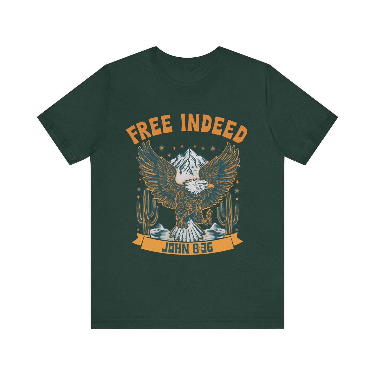 Free Indeed Shirt – Vintage John 8:36 Christian Eagle Bible Prayer Tee