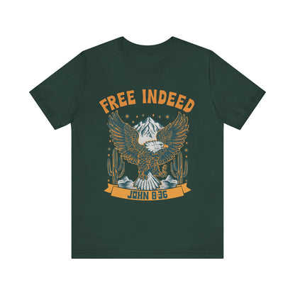 Free Indeed Shirt – Vintage John 8:36 Christian Eagle Bible Prayer Tee