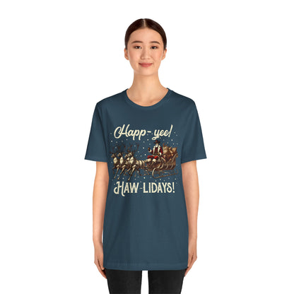 Happy Yeehaw Holidays Shirt – Funny Western Howdy Santa Christmas Tee