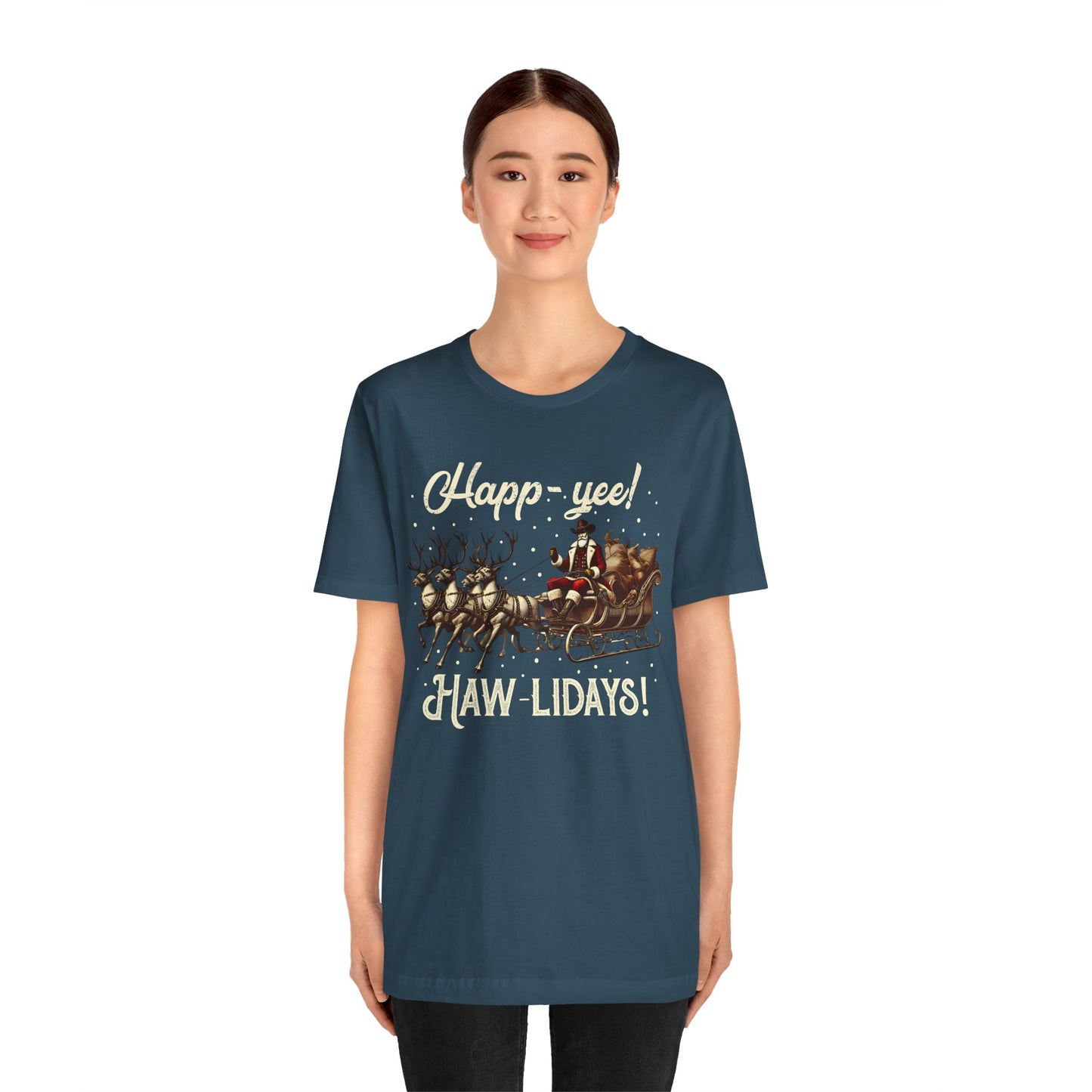 Happy Yeehaw Holidays Shirt – Western Santa Howdy Funny Country Christmas Tee