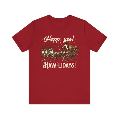 Happy Yeehaw Holidays Shirt – Western Santa Howdy Funny Country Christmas Tee