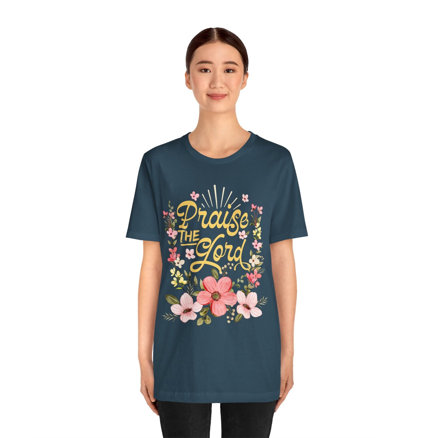 Praise the Lord Shirt – Christian Worship Groovy Retro Daisy Floral Faith Tee