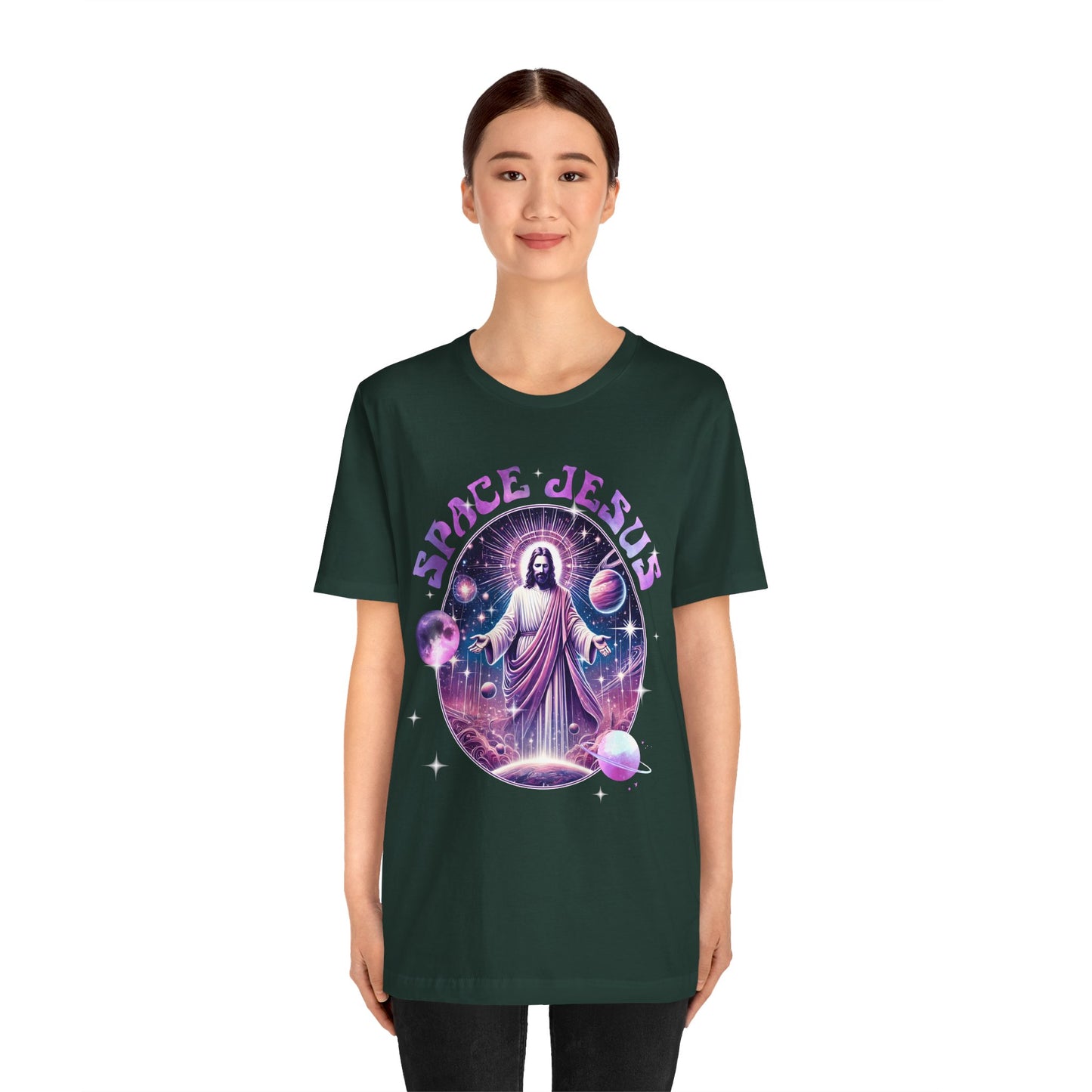 Space Jesus Galaxy Shirt – Cosmic Christian Planet Faith Graphic Unisex Tee