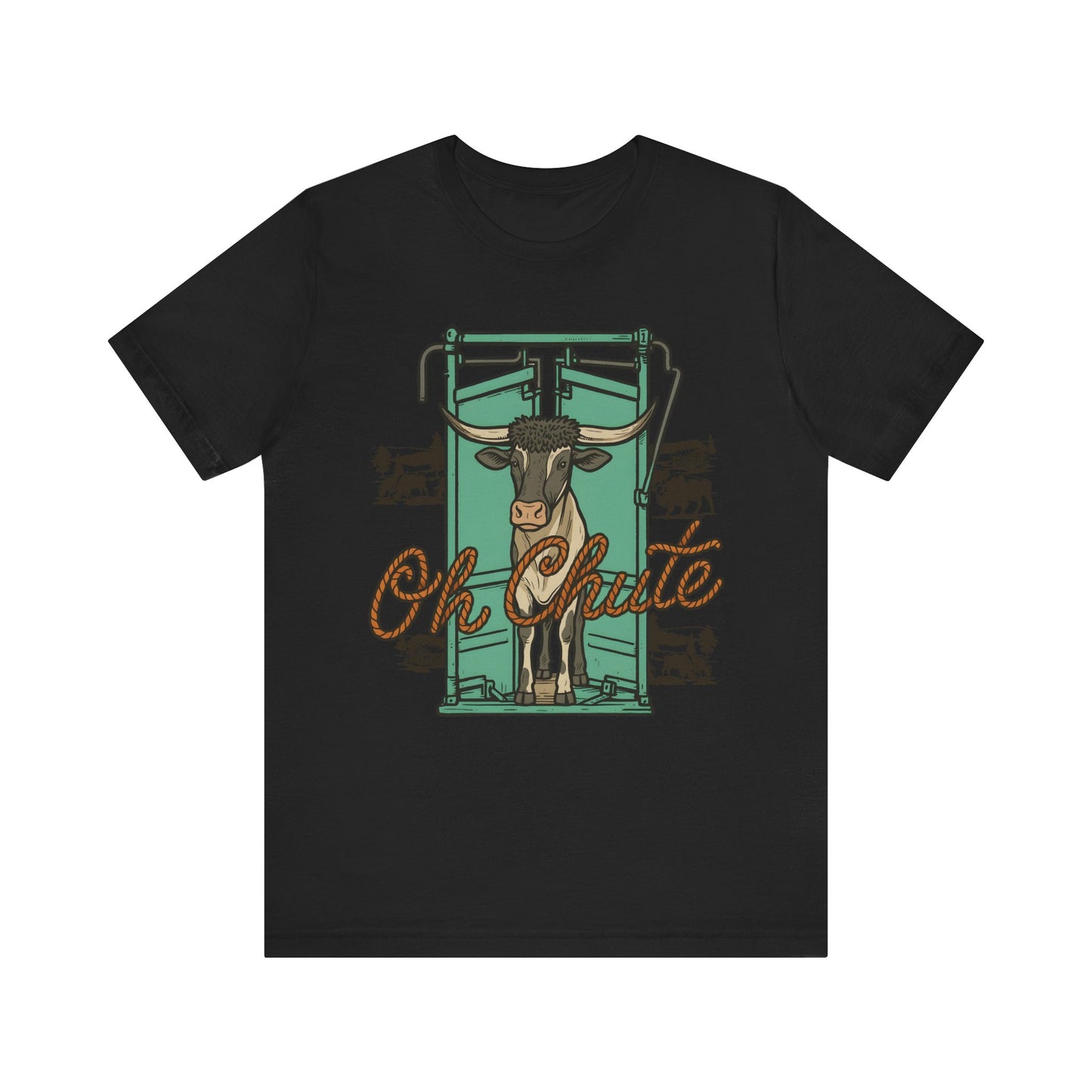 Oh Chute Teal Bull Shirt – Funny Rodeo Western Bucking Cowboy Tee