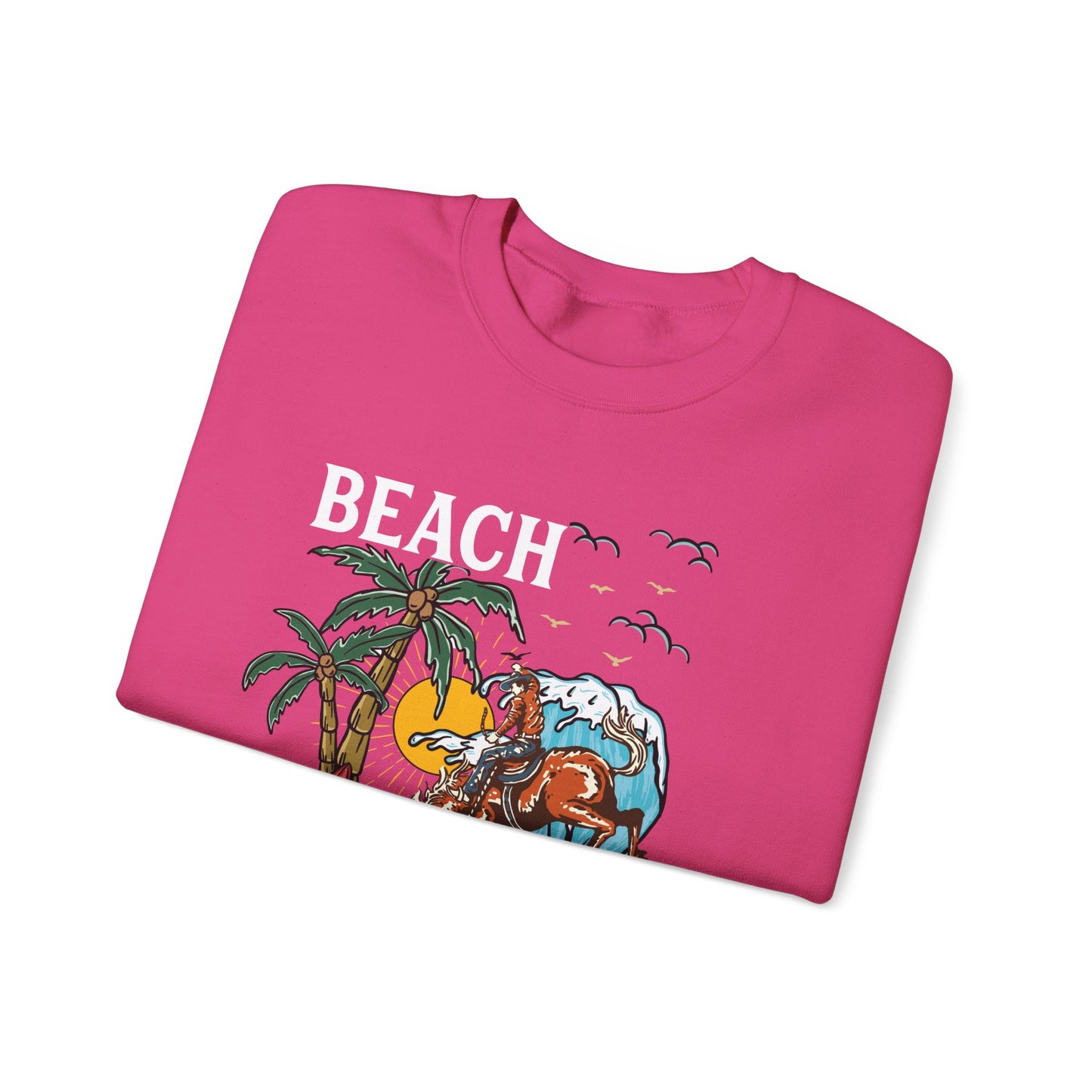 Beach Cowboy Sweatshirt – Tropical Palm Tree Western Rodeo Texas Pullover