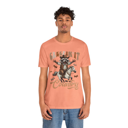 Creepin It Country Creepy Raccoon Halloween Horse Ride Howdy T-Shirt