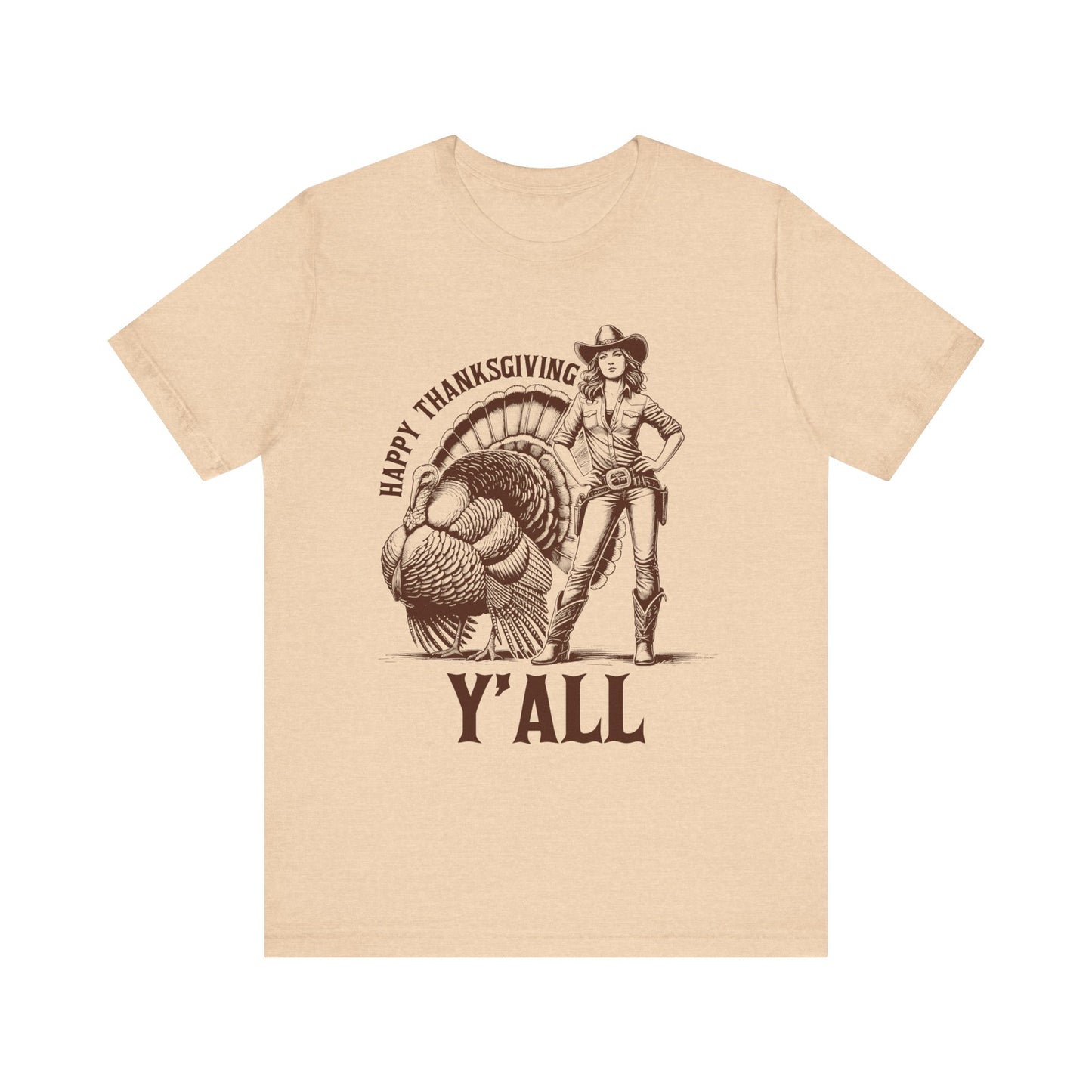 Happy Thanksgiving Y’all Shirt – Western Cowgirl Turkey Country Rodeo Tee