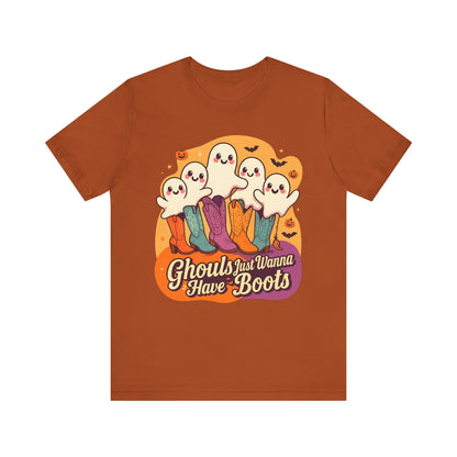 Ghouls Just Wanna Have Boots Shirt – Western Cowgirl Ghost Halloween Tee