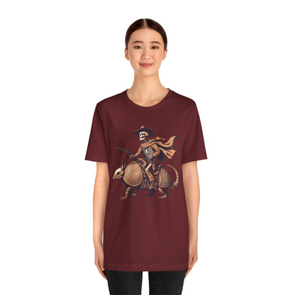 Cowboy Skeleton Riding Armadillo Shirt – Howdy Western Texas Rodeo Tee