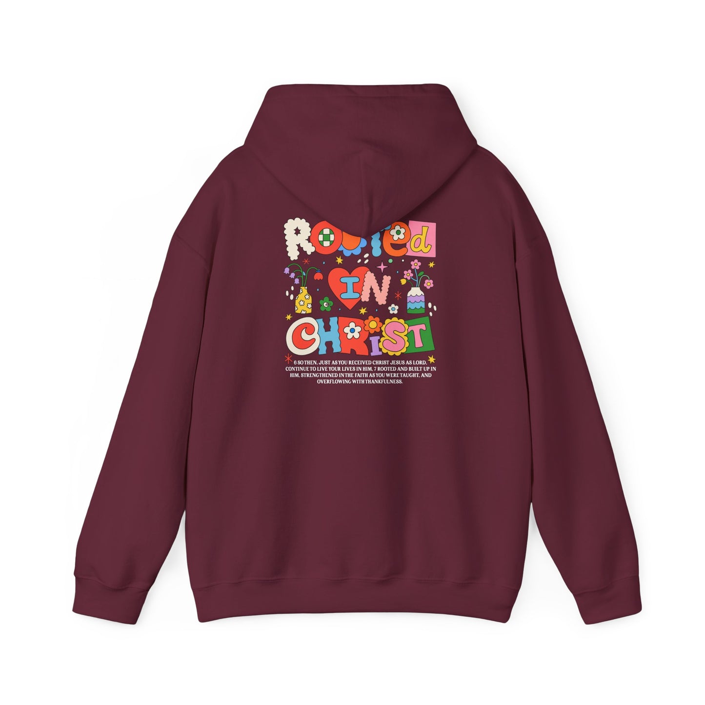Rooted in Christ Hoodie – Floral Wildflowers Grow in Grace Christian Pullover