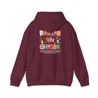Rooted in Christ Hoodie – Floral Wildflowers Grow in Grace Christian Pullover