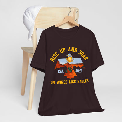 Rise Up and Soar on Eagles Wings Shirt – Isaiah 40:31 Christian Faith Graphic Tee